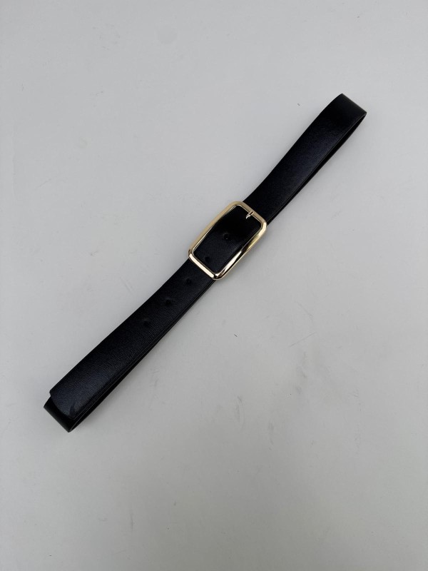 AKS-17097 Siyah Gold Tokalı Suni Deri Kemer