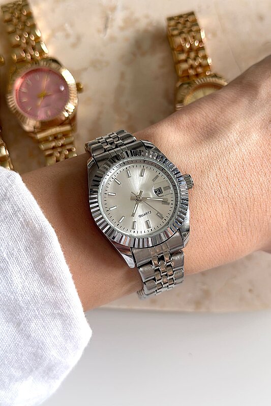 Alira Beyaz Kadran Silver Çelik Kordon Kadın Kol Saati - 3