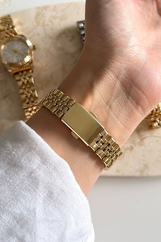 Alira Pudra Kadran Gold Çelik Kordon Kadın Kol Saati - 4