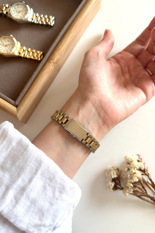 Apex Ekru Kadran Gold-Silver Kadın Kol Saati - 5