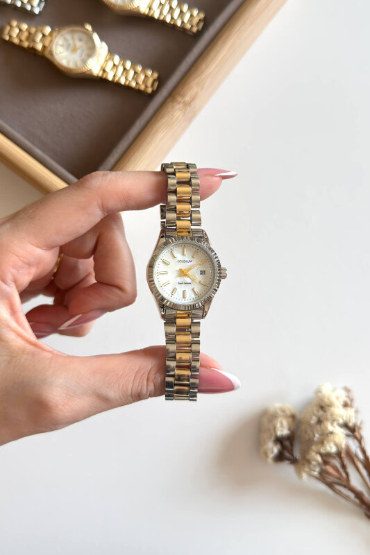 Apex Ekru Kadran Gold-Silver Kadın Kol Saati - 3