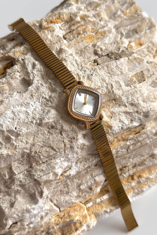 Arlina Beyaz Kadran Gold Çelik Kordon Kadın Kol Saati