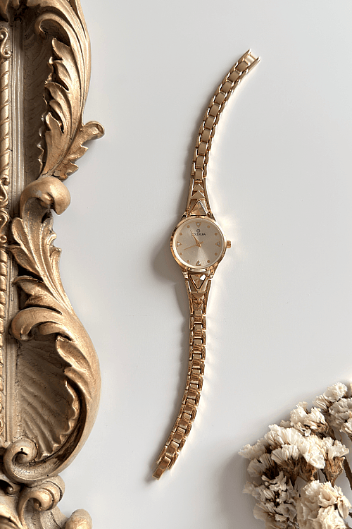 Arzen Gold Kadran Gold Çelik Kordon Kadın Kol Saati