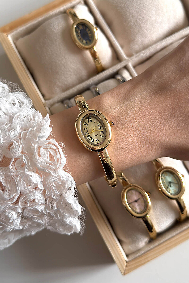 Asia Gold Kadran Metal Kelepçe Kadın Kol Saati - 1