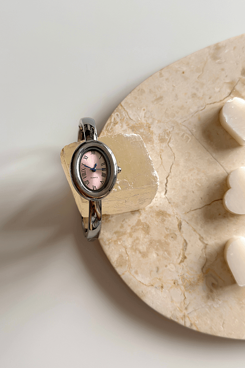 Asia Pembe Kadran Silver Metal Kadın Kol Saati 