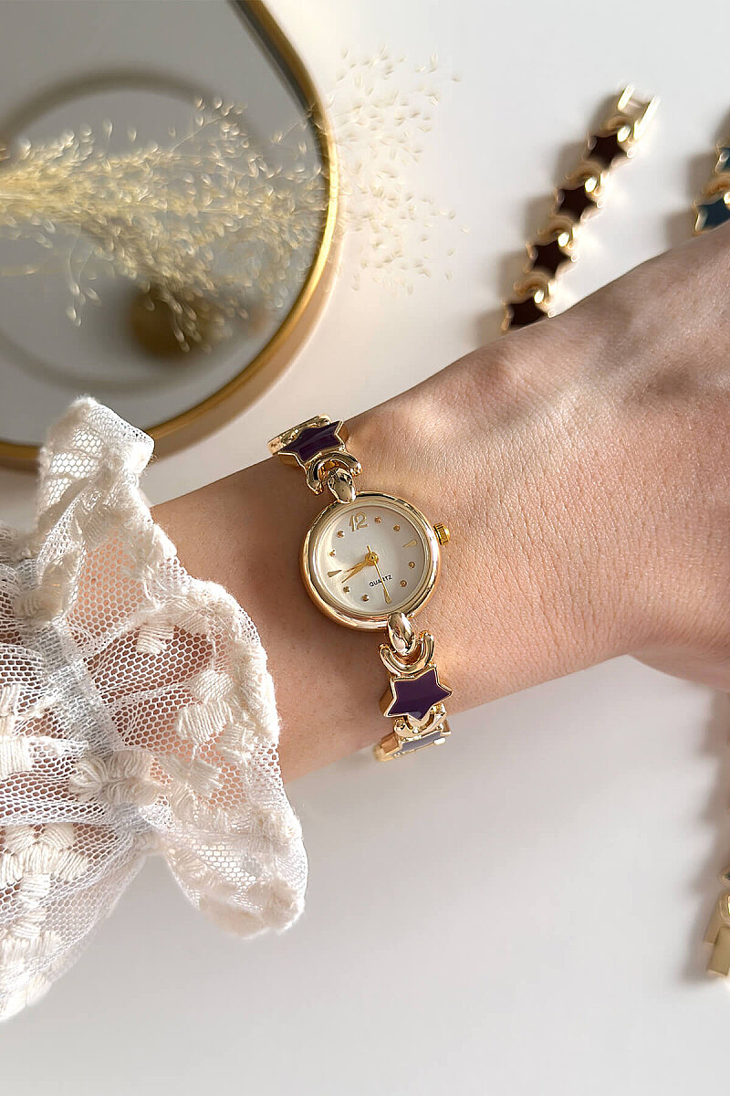 Astra Mor Yıldız Çelik Gold Kordon Kadın Kol Saati - 1