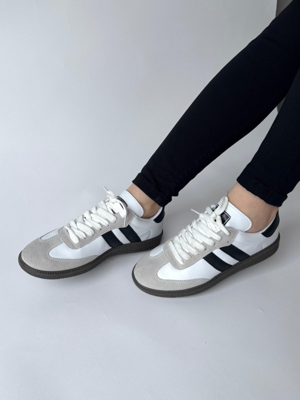 AYK-1014 Beyaz SMB Şeritli Sneaker