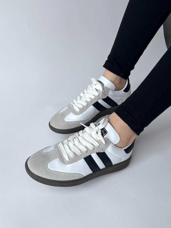 AYK-1014 Beyaz SMB Şeritli Sneaker