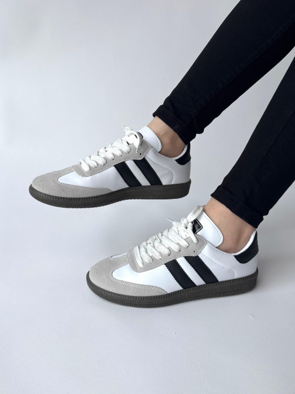 AYK-1014 Beyaz SMB Şeritli Sneaker