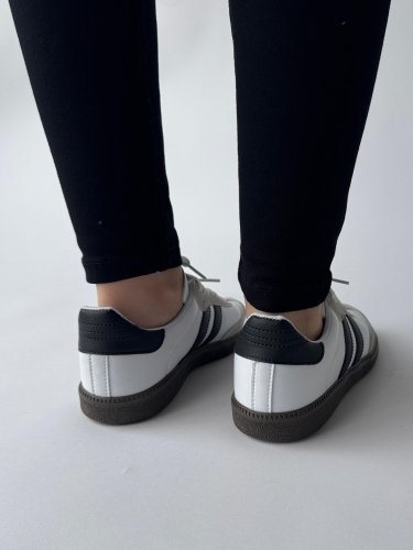 AYK-1014 Beyaz SMB Şeritli Sneaker - Thumbnail