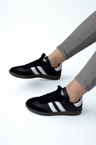 AYK-1014 Siyah SMB Şeritli Sneaker 