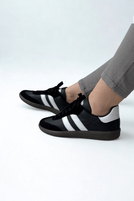 AYK-1014 Siyah SMB Şeritli Sneaker - 2