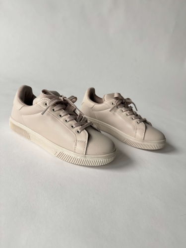 Cappmoda - AYK-1015 Vizon Suni Deri Düz Sneaker (1)