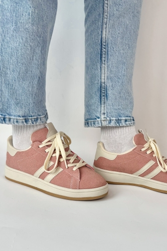 AYK-1019 Pudra Süet Şeritli Muadil Sneaker - Thumbnail