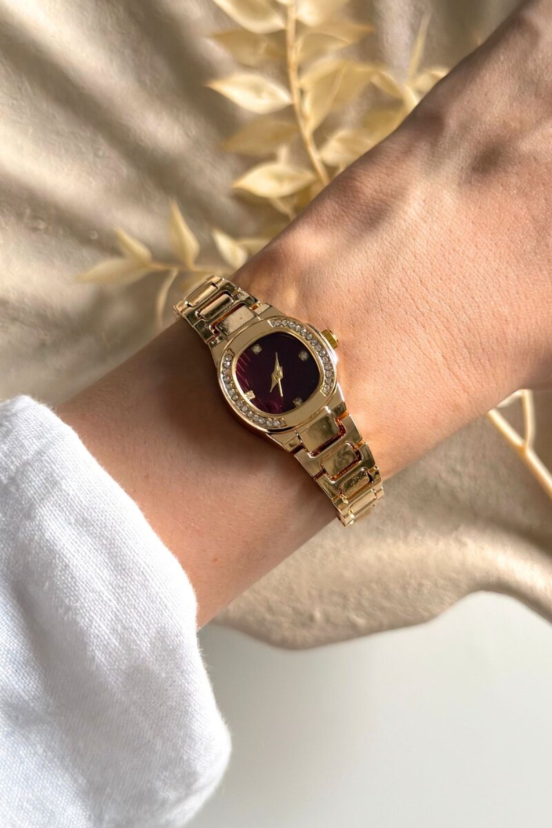 Blase Bordo Kadran Gold Kadın Kol Saati - 4