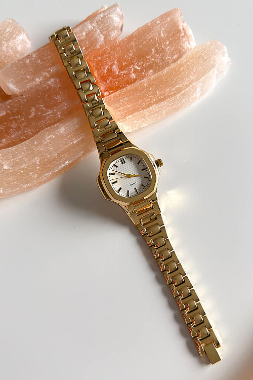 Cali Beyaz Kadran Gold Çelik Kordon Kadın Kol Saati 