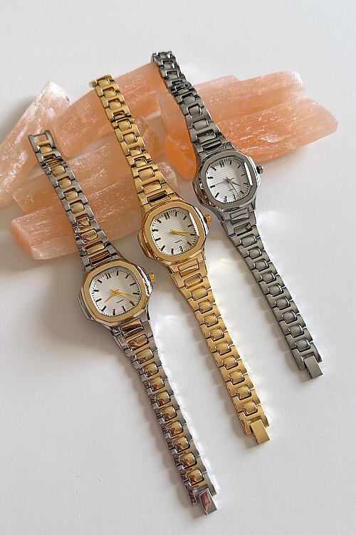 Cali Beyaz Kadran Gold Çelik Kordon Kadın Kol Saati (1)