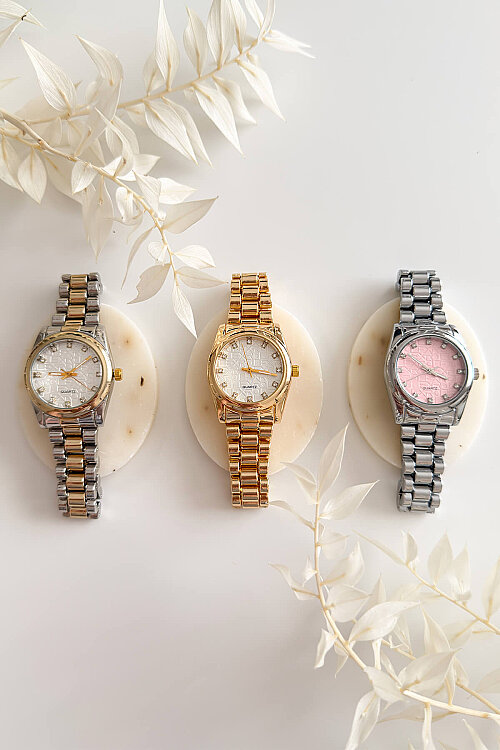 Carol Beyaz Kadran Silver-Gold Kordon Kadın Kol Saati (1)