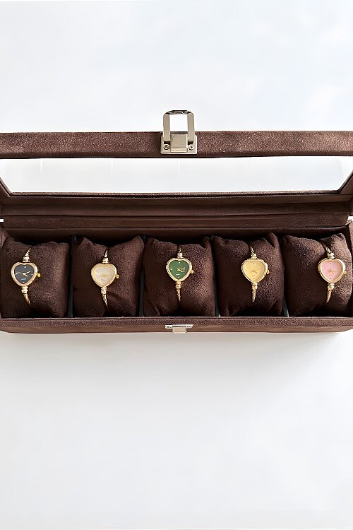 Carrie Gold Kadran Kalp Formlu Hasır Kordon Kadın Kol Saati - 3