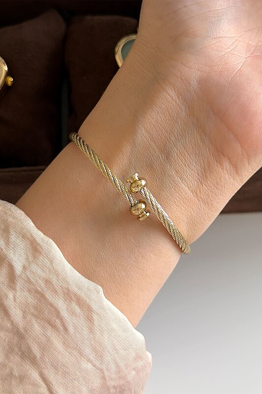 Carrie Lacivert Kadran Kalp Formlu Gold Hasır Kordon Kadın Kol Saati - 4