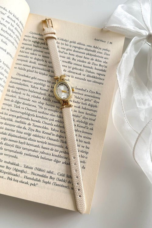 Coco Bej Kadran Deri Kordon Kadın Kol Saati