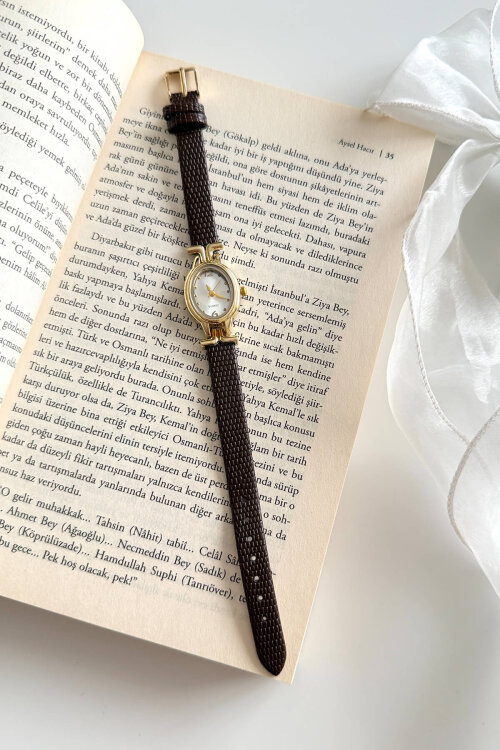 Coco Kahverengi Kadran Deri Kordon Kadın Kol Saati