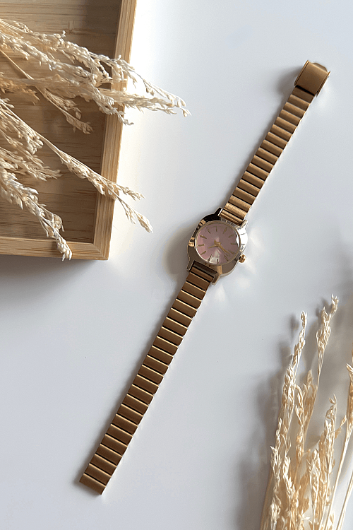 Corven Pudra Kadran Gold Çelik Kordon Kadın Kol Saati