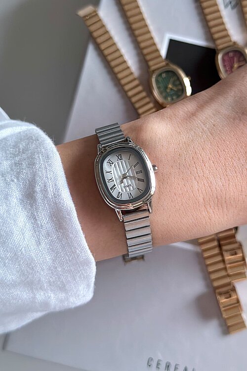 Cosmos Silver Beyaz Oval Kadran Çelik Kordon Kadın Kol Saati  - 3