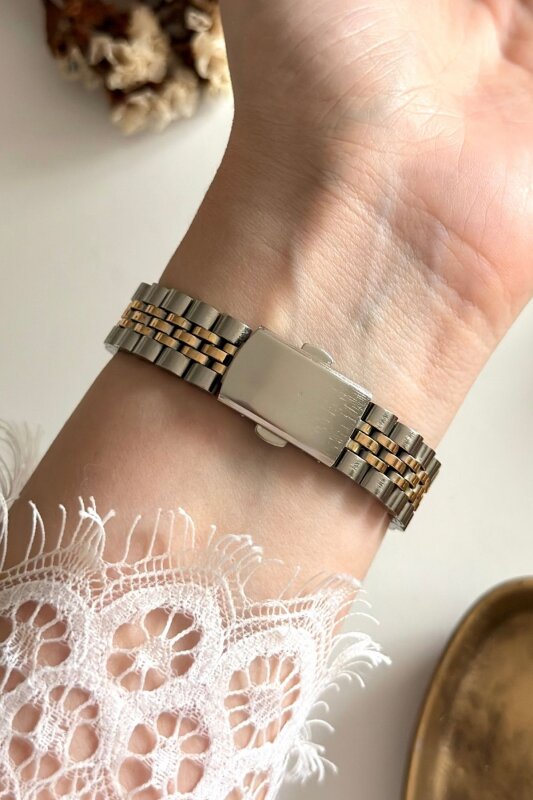Cute Ekru Kadran Gold-Silver Kadın Kol Saati (1)