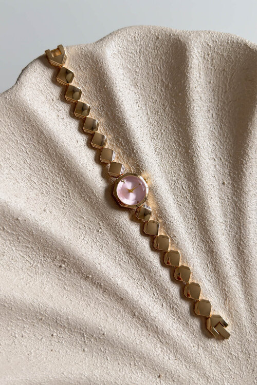 Deco Pudra Kadran Gold Çelik Kordon Kadın Kol Saati