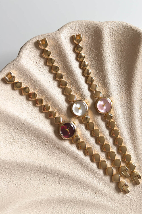 Deco Pudra Kadran Gold Çelik Kordon Kadın Kol Saati (1)