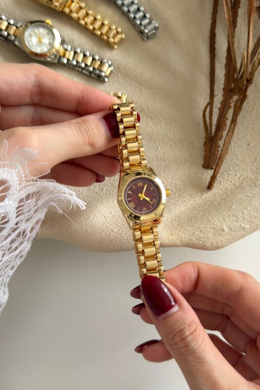 Diana Bordo Kadran Gold Kadın Kol Saati - 3