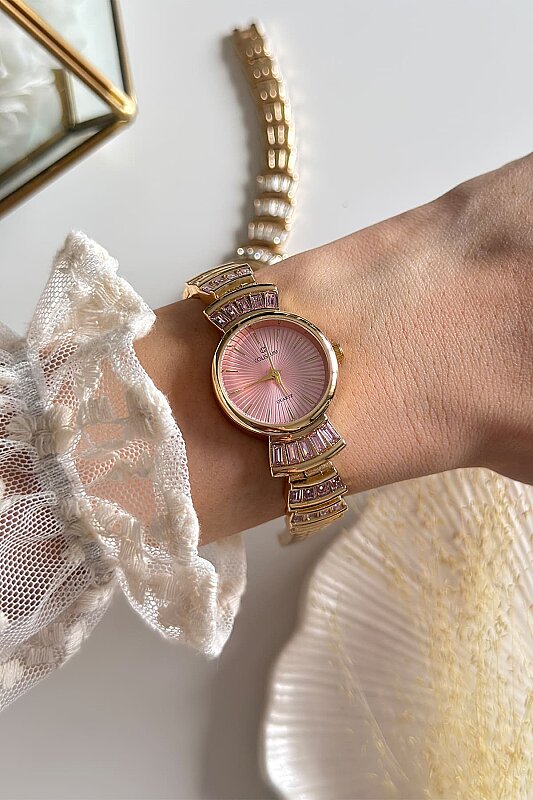 Elion Pudra Kadran Taşlı Metal Kadın Kol Saati - 3