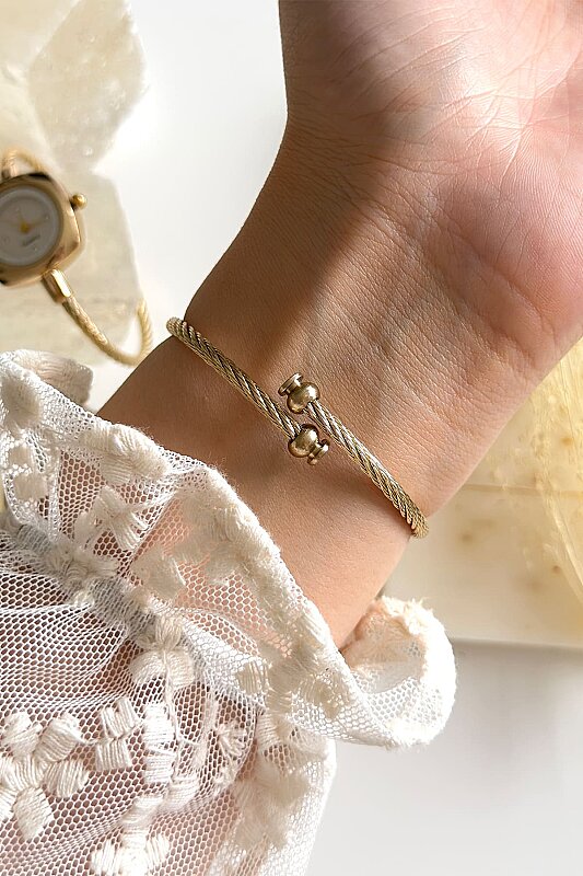 Elira Pudra Gold Metal Kelepçe Kol Saati - 4