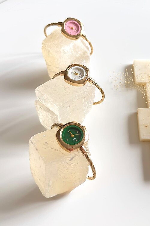 Elira Beyaz Gold Metal Kelepçe Kol Saati - 2