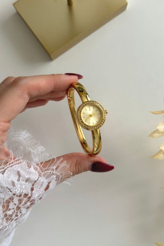 Eliza Gold Swaroski Kadran Kelepçe Kadın Kol Saati - 2