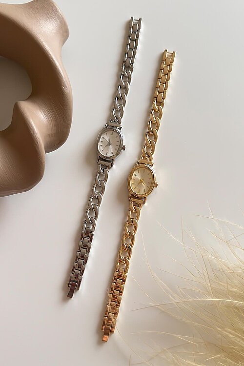 Elsa Beyaz Kadran Silver Zincir Kordon Kadın Kol Saati - 2