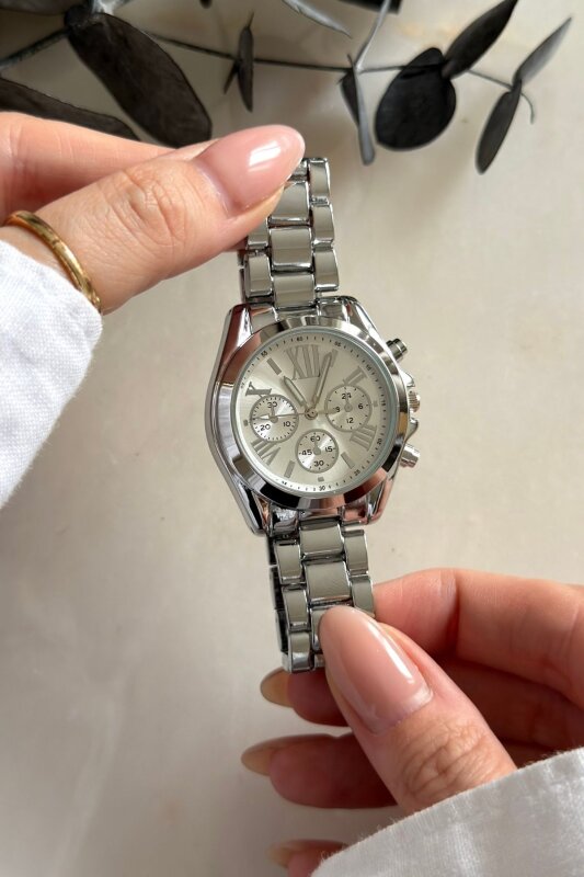 Elva Beyaz Kadran Silver Çelik Kadın Kol Saati (1)