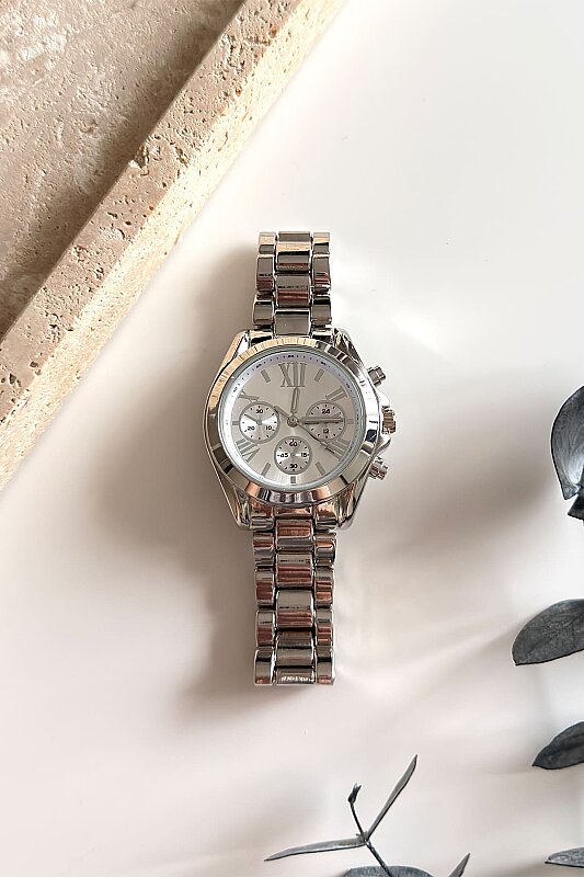 Elva Beyaz Kadran Silver Çelik Kadın Kol Saati - 1