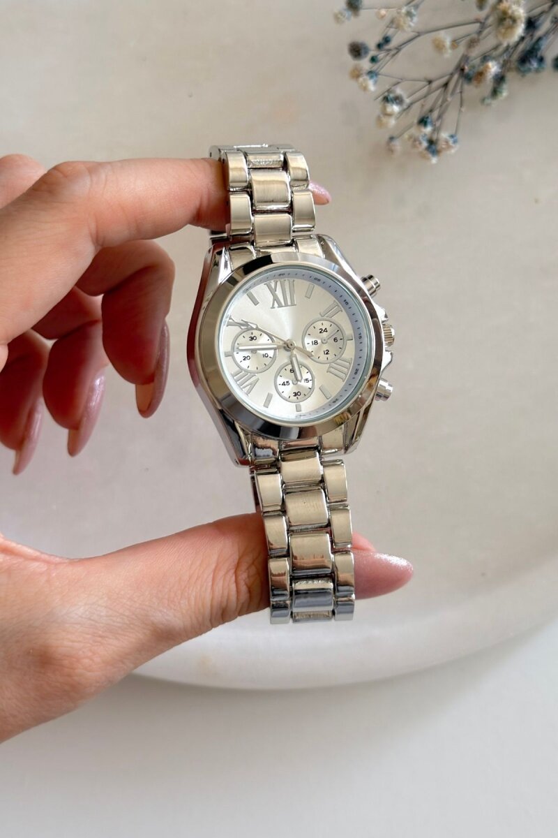 Elva Beyaz Kadran Silver Çelik Kadın Kol Saati - 3