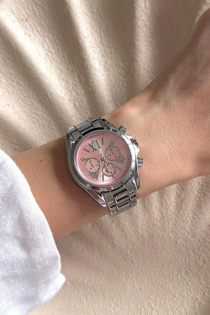 Elva Pudra Kadran Silver Çelik Kadın Kol Saati  - 1