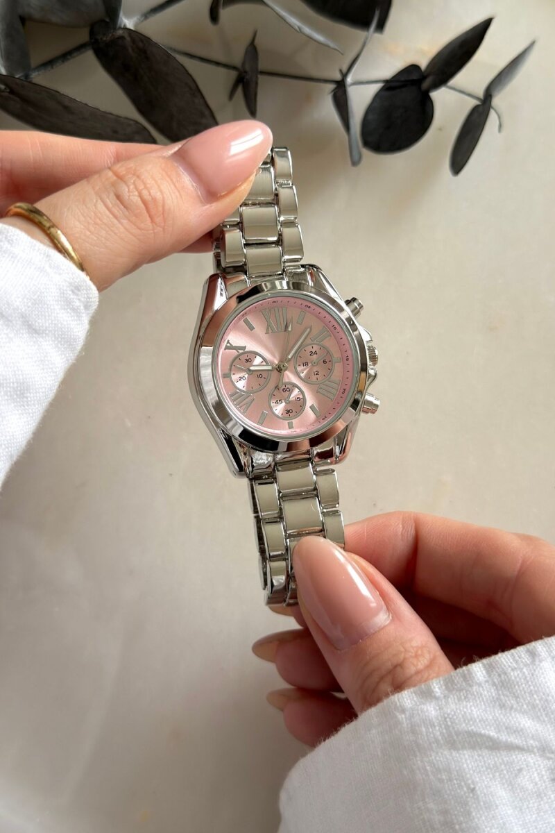 Elva Pudra Kadran Silver Çelik Kadın Kol Saati - 2