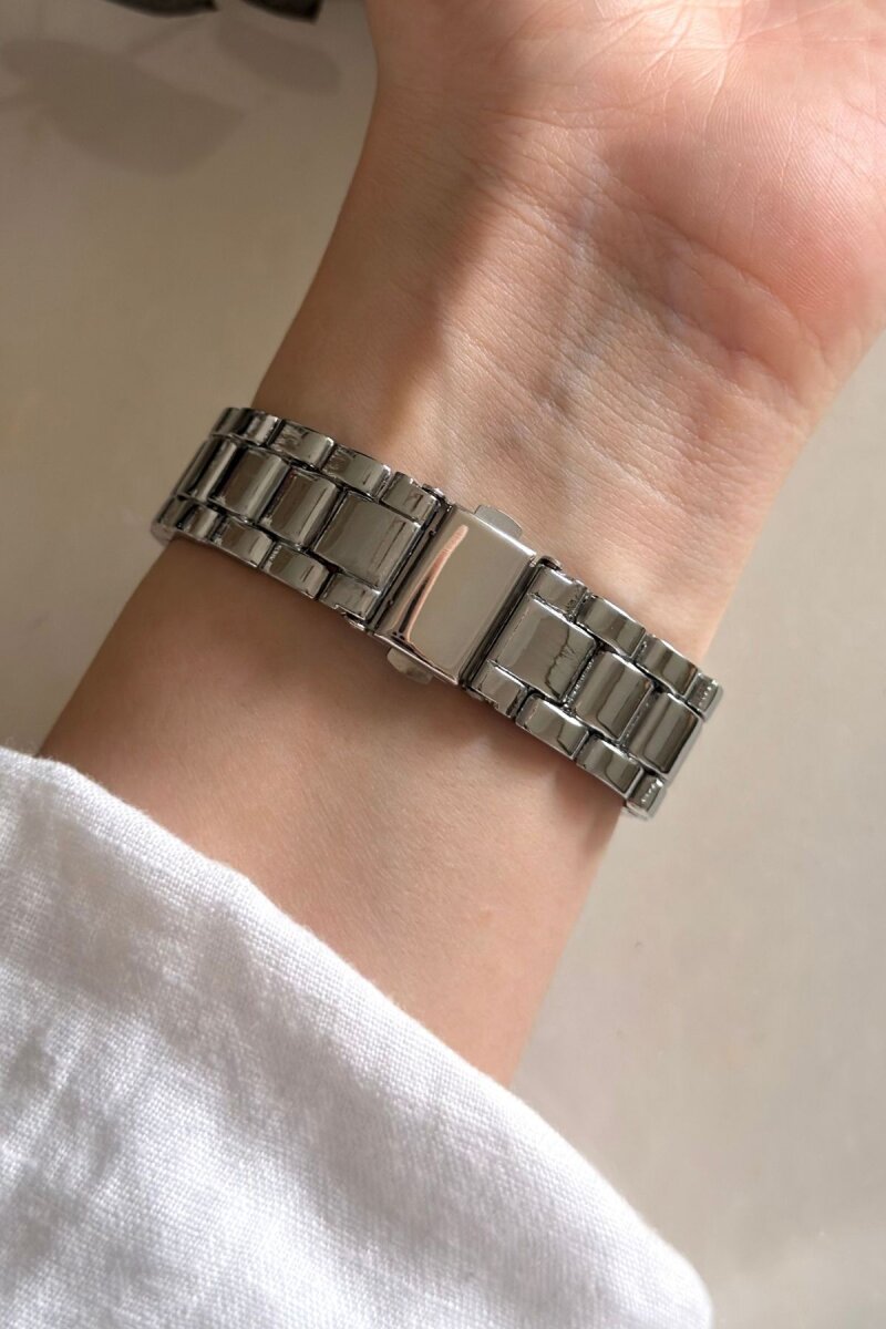 Elva Pudra Kadran Silver Çelik Kadın Kol Saati - 4