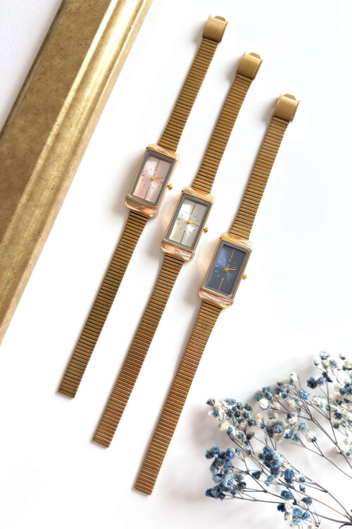 Erona Pudra Gold Çelik Kordon Kadın Kol Saati (1)