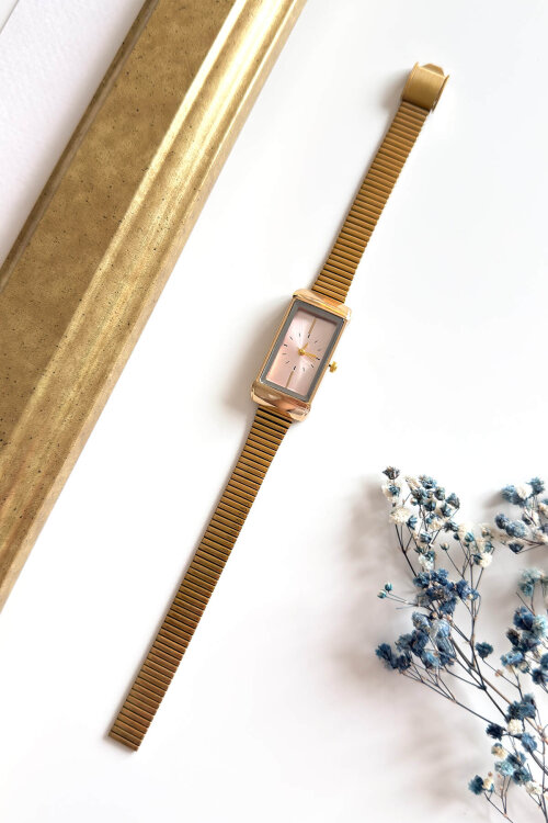 Erona Pudra Gold Çelik Kordon Kadın Kol Saati