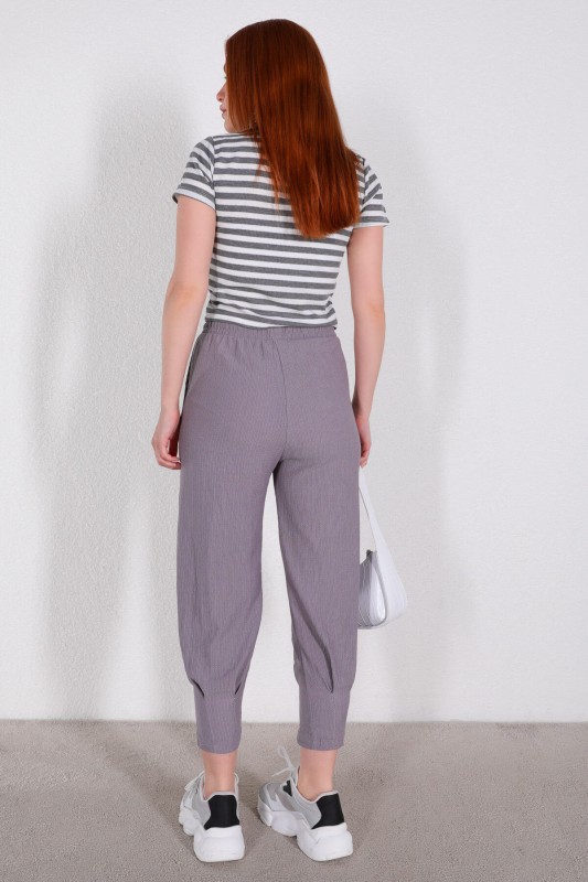 PNT-07333 Gri İpli Lastikli Pantolon