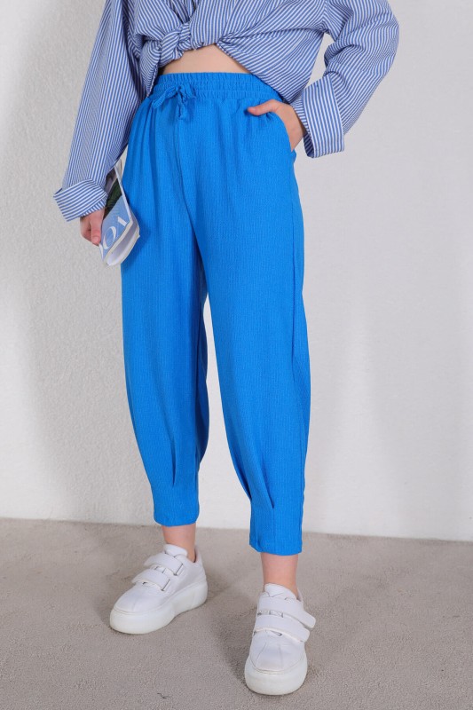 PNT-07333 Mavi İpli Lastikli Pantolon