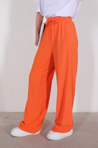 Cappmoda - PNT-07334 Turuncu İpli Lastikli Salaş Pantolon (1)