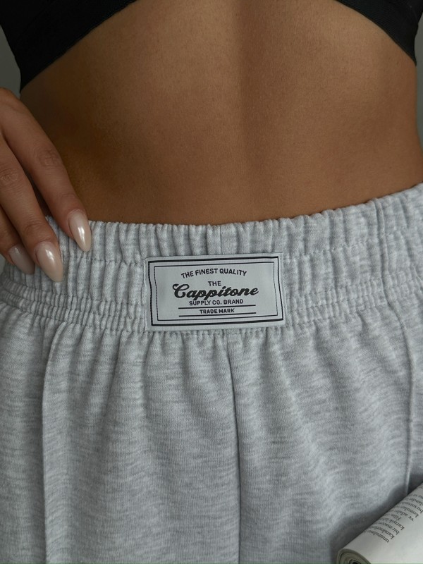 EŞF-09089 Karmelanj Etiket Detaylı İki İplik Çimalı Şardonlu Mevsimlik Kumaş Jogger Eşofman - 2