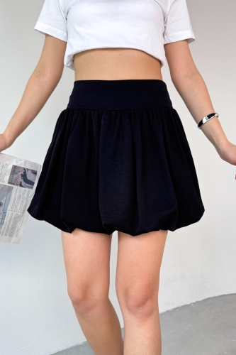 Cappmoda - ETK-02334 Siyah Bel Lastikli Mini Balon Etek (1)